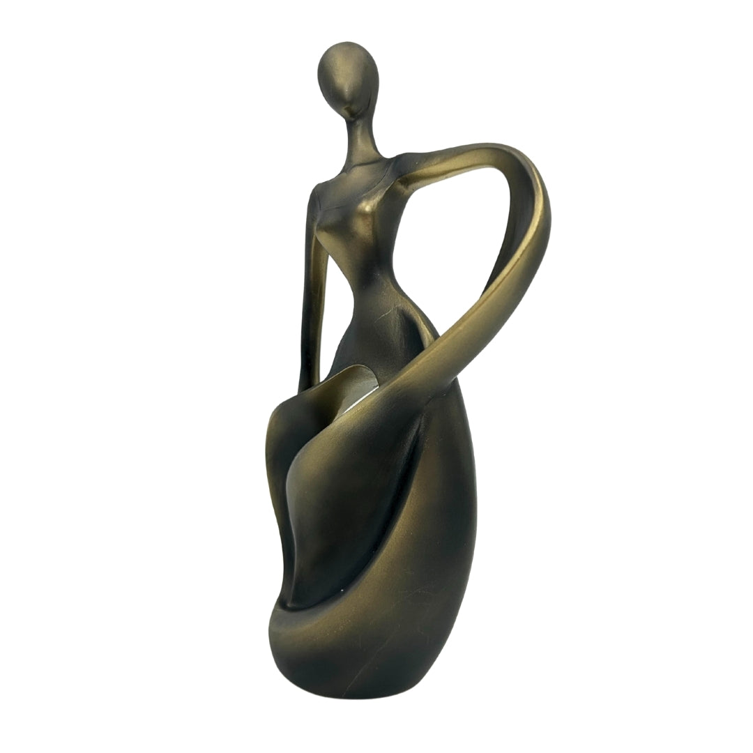 Beeldje van een danseres in antiek goud 24cm met mogelijkheid tot personalisatie met gravure
