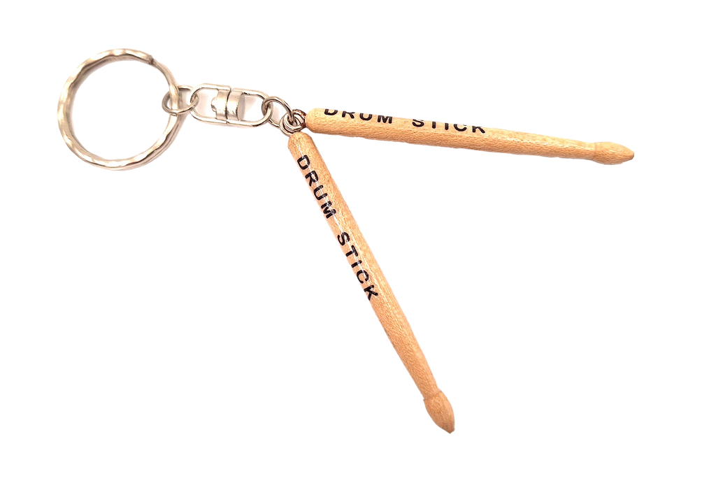 Sleutelhanger in de vorm van drumstokken van mahoniehout ECK-2003 met mogelijkheid tot personalisatie met gravure