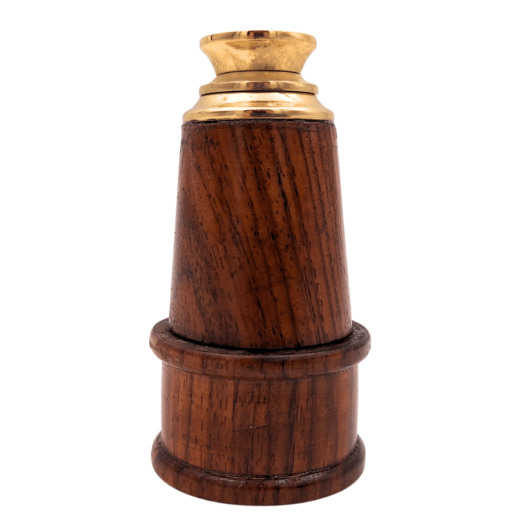 Retro messing-houten telescoop HT021 met graveermogelijkheid – elegante decoratie als cadeau in vintage, maritieme stijl, lengte 18 cm