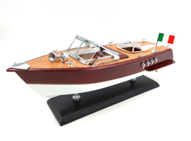 Model van motorboot Reeva van hout 35x11x13 cm