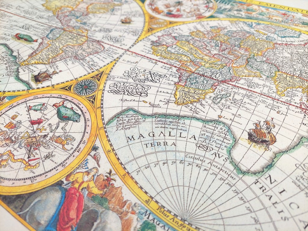 Wereldkaart Orbis Terrarum 1594