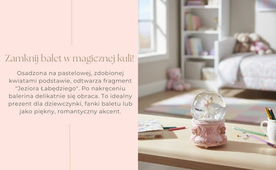 Dansende ballerina in glazen bol 15cm met gepersonaliseerde gravure - elegante muziekdoos met pastelkleurige voet en melodie Het Zwanenmeer