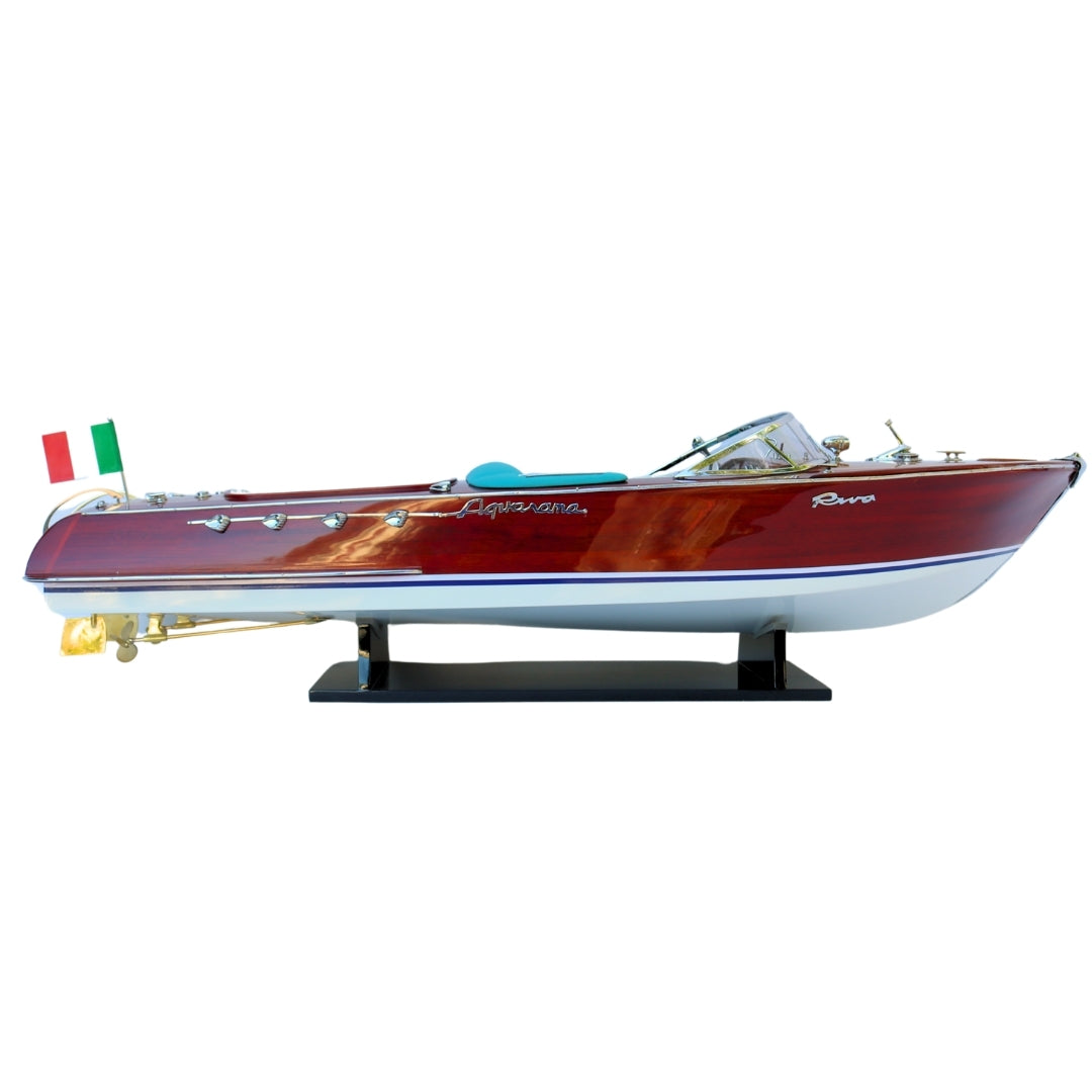Exclusief model van de motorboot Riva Aquarama 87cm met mogelijkheid tot personalisatie door gravure