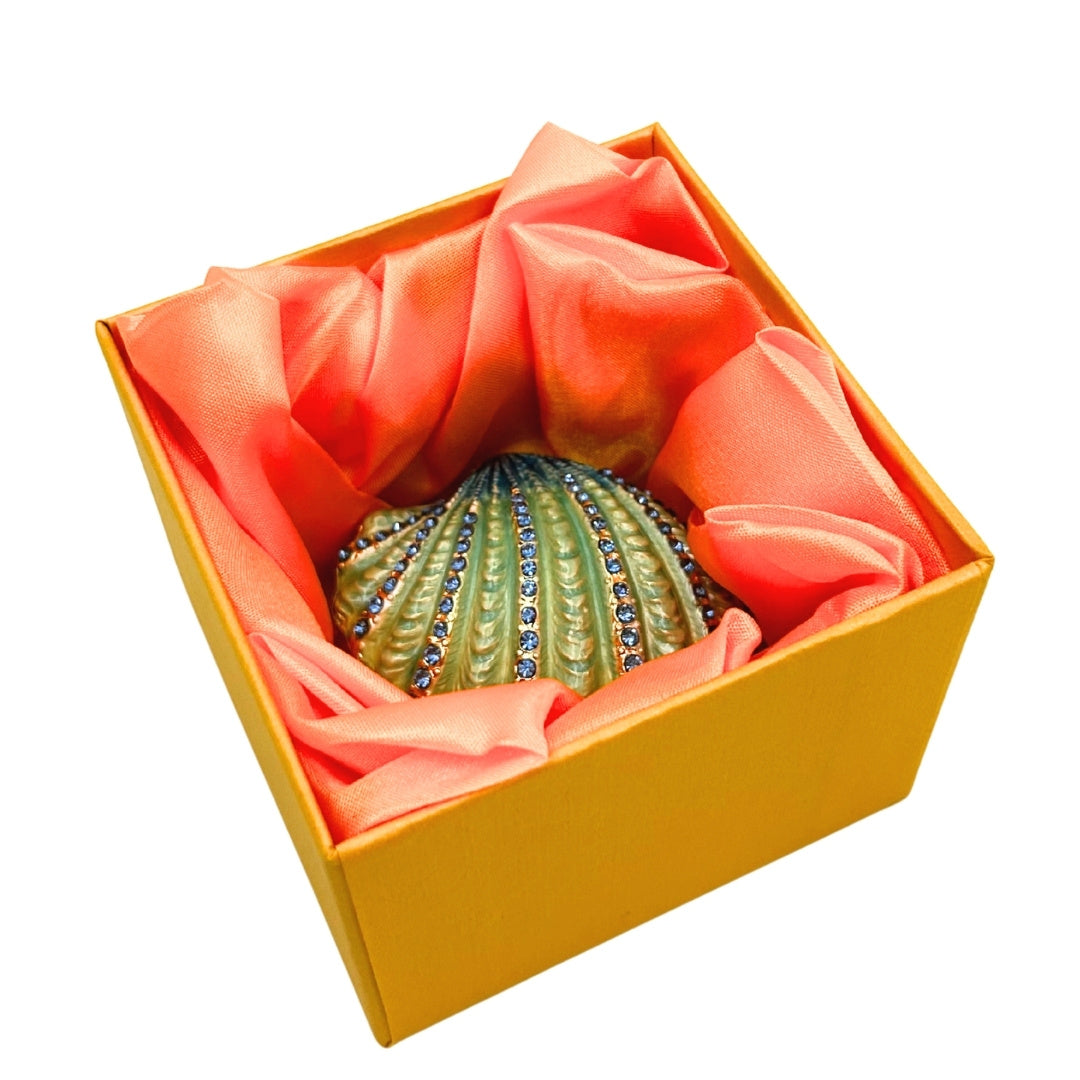 Sieradendoos schelp met kristalletjes