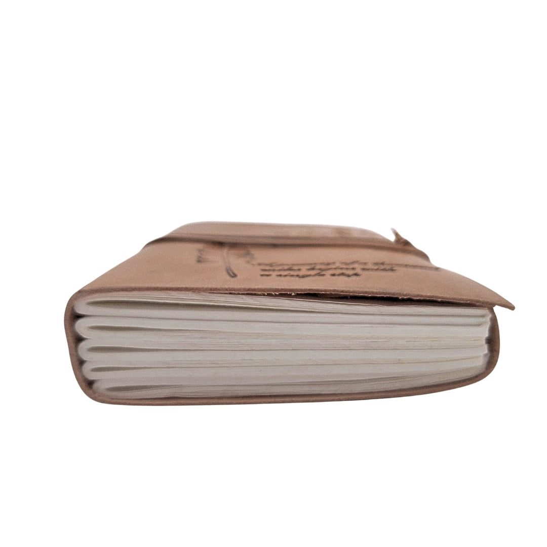 Retro leren notitieboek met inscriptie 200 pagina's