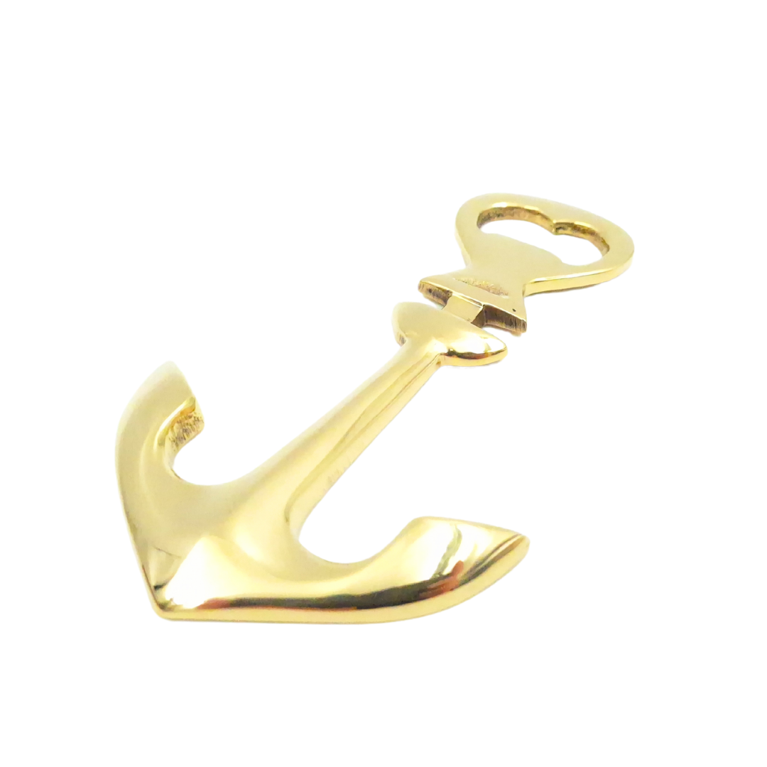 Messing opener in de vorm van een anker met mogelijkheid tot personalisatie met gravure