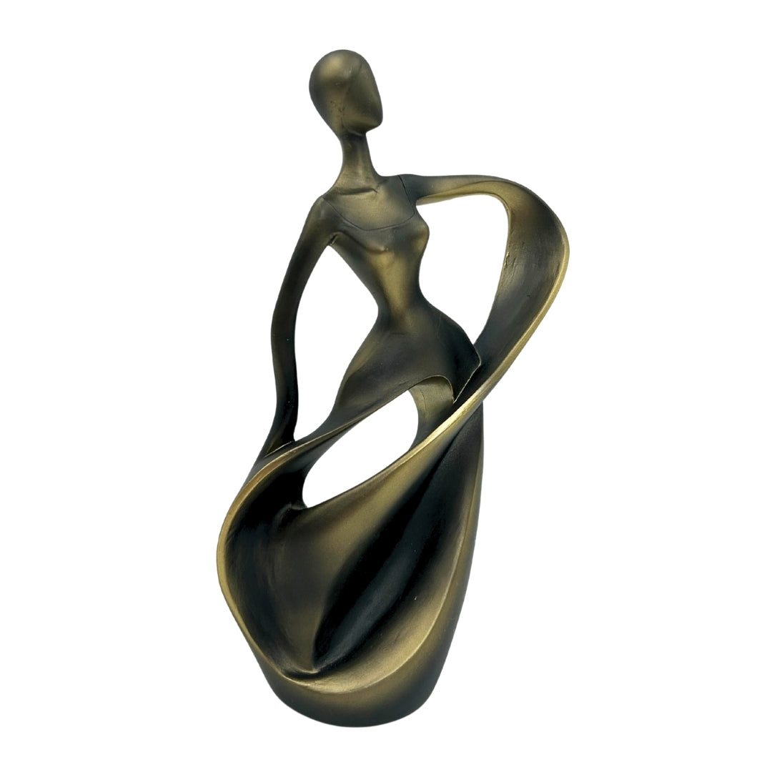 Beeldje van een danseres in antiek goud 24cm met mogelijkheid tot personalisatie met gravure