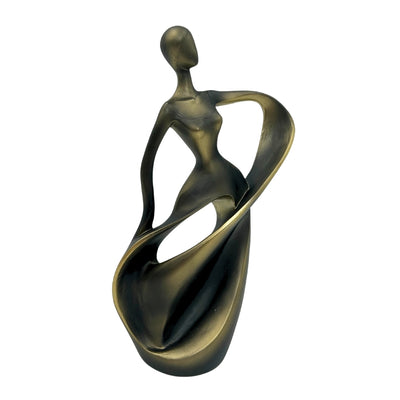 Beeldje van een danseres in antiek goud 24cm met mogelijkheid tot personalisatie met gravure