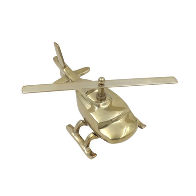 Metalen helikoptermodel met mogelijkheid tot personalisatie met gravure – goudkleurig, 32 cm