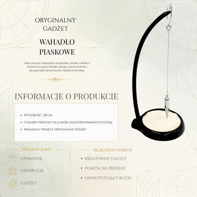 Zandpendel Sand Pendulum met gravure - inspirerende decoratie 38cm met kinetisch zand