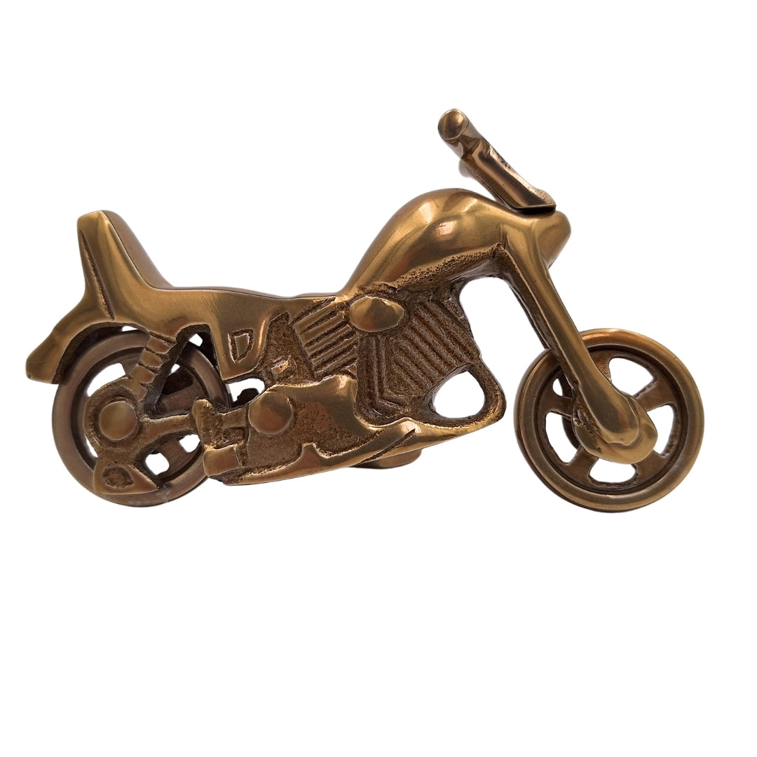 Metalen motormodel N-2960 van aluminium in antiek messing – gepersonaliseerde gravure als cadeau, afmetingen 17,5 x 10 cm