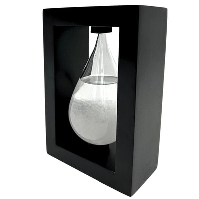 FitzRoy-stormbarometer in houten omlijsting - druppel Storm Glass met mogelijkheid tot personalisatie met gravure - ideaal cadeau voor elke gelegenheid - elegant weerstation in moderne stijl met kristallen die reageren op weersveranderingen