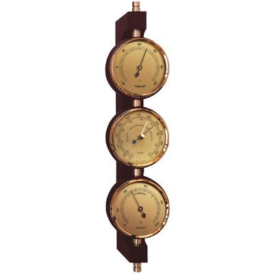 Exclusief weerstation Fischer - Barometer hygrometer thermometer - Messing mahonie – 7894-22