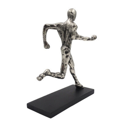 Beeldje hardloper metalen figuur met gravure