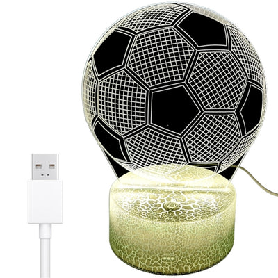 Nachtlampje Voetbal met mogelijkheid tot personalisatie door gravure - Ideaal cadeau voor voetballiefhebbers - 17 cm hoog - 3 kleuren naar keuze - Voeding via USB of 3 AAA-batterijen