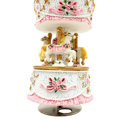 Pastelkleurige carrousel-muziekdoos MP-333 met gravure