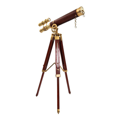 Messing telescoop op driepoot 57 cm met mogelijkheid tot personalisatie met gravure