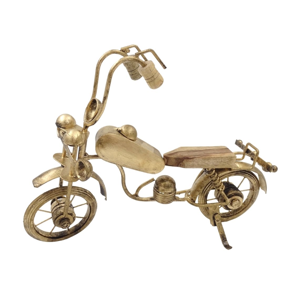 Klassieke motorfiets, metalen model NC1733 met gravure