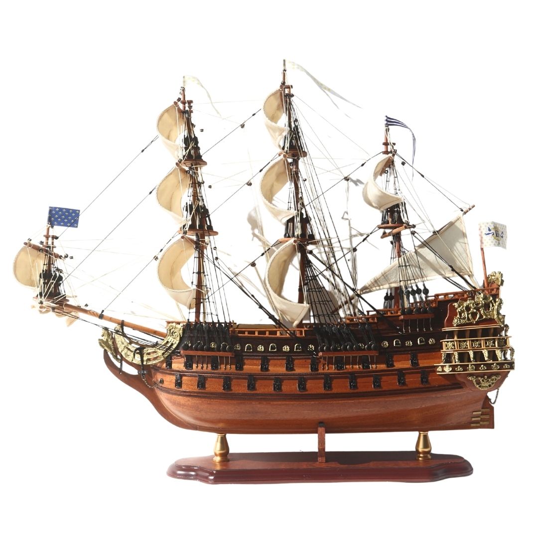 Luxueus model van het zeilschip Soleil Royal 65cm - SOL6, mogelijkheid tot personalisatie door gravure