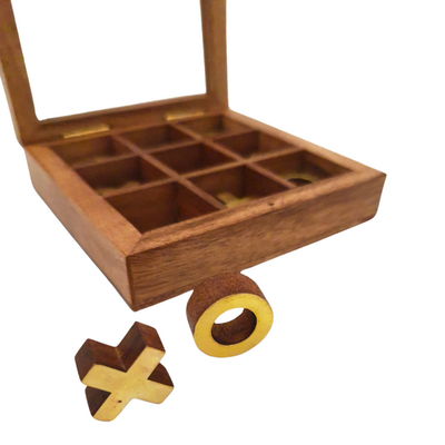 Elegant boter-kaas-en-eieren in een doos met glazen bovenkant met mogelijkheid tot personalisatie met gravure - Luxe set van hout en messing, ideaal als cadeau voor leraren en directeuren - Afmetingen 12,5 x 12,5 x 2,5 cm