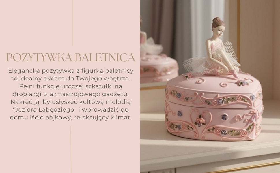 Muziekdoosje ballerina hart Het Zwanenmeer met mogelijkheid tot personalisatie met gravure, roze, 12,5 cm, ideaal cadeau voor verjaardag of jubileum