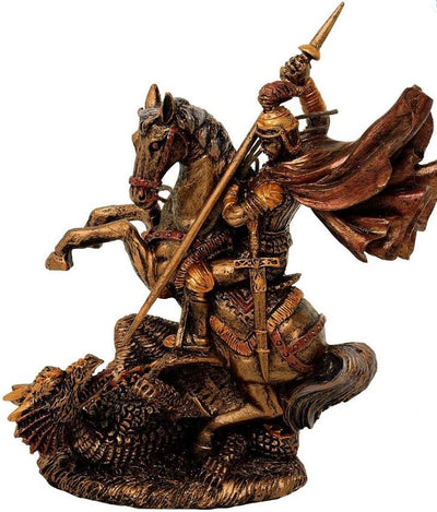 Beeldje Sint-Joris van polyresin, 13 cm, mogelijkheid tot personalisatie met gravure, ideaal cadeau voor diverse gelegenheden
