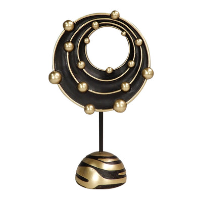Groot decoratief beeldje Kosmisch stelsel met mogelijkheid tot personalisatie met gravure, ideaal als cadeau - 20,2 cm hoog, goud en zwart, moderne en glamourstijl