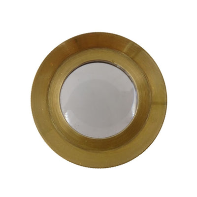 Vergrootglas op driepoot MAG-0015 met messing behuizing, goudkleur, mogelijkheid tot personalisatie met gravure, ideaal als cadeau voor juweliers en filatelisten, hoogte 7 cm, vergroting x3