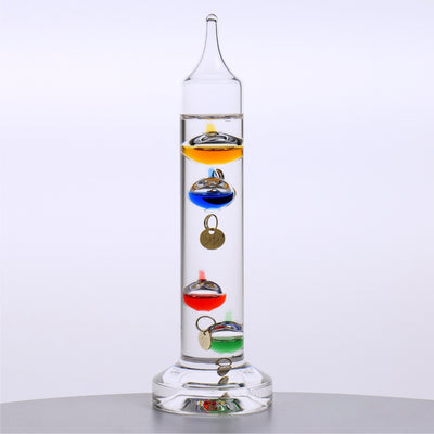 Galileithermometer Galileo met gepersonaliseerde gravure – elegante interieurdecoratie in glaskleur