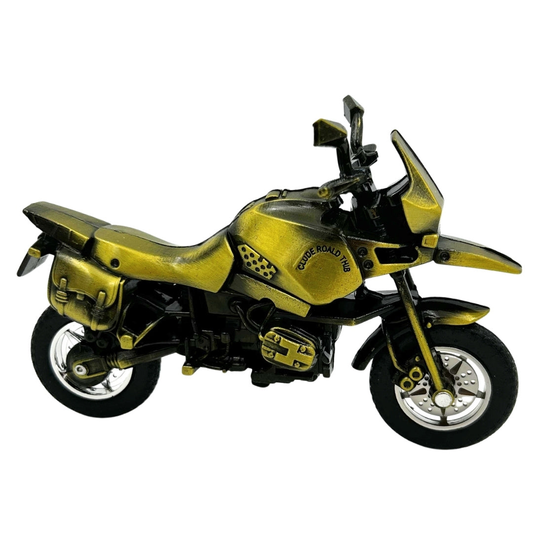 Model van metalen motorfiets HJ1 in donkergroene kleur met mogelijkheid tot personalisatie met gravure