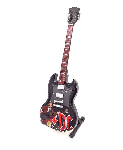 Mini-gitaar Angus Young 24,5 cm van mahoniehout met mogelijkheid tot personalisatie met gravure