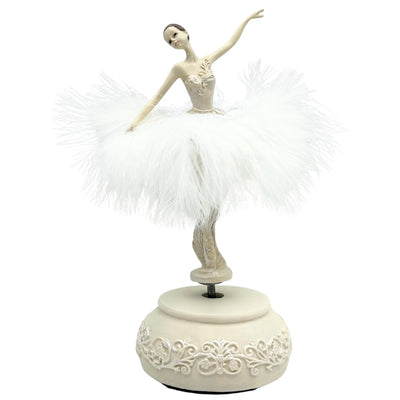 Muziekdoos ballerina Sneeuwkoningin beweegbaar 23,5 cm met gravure