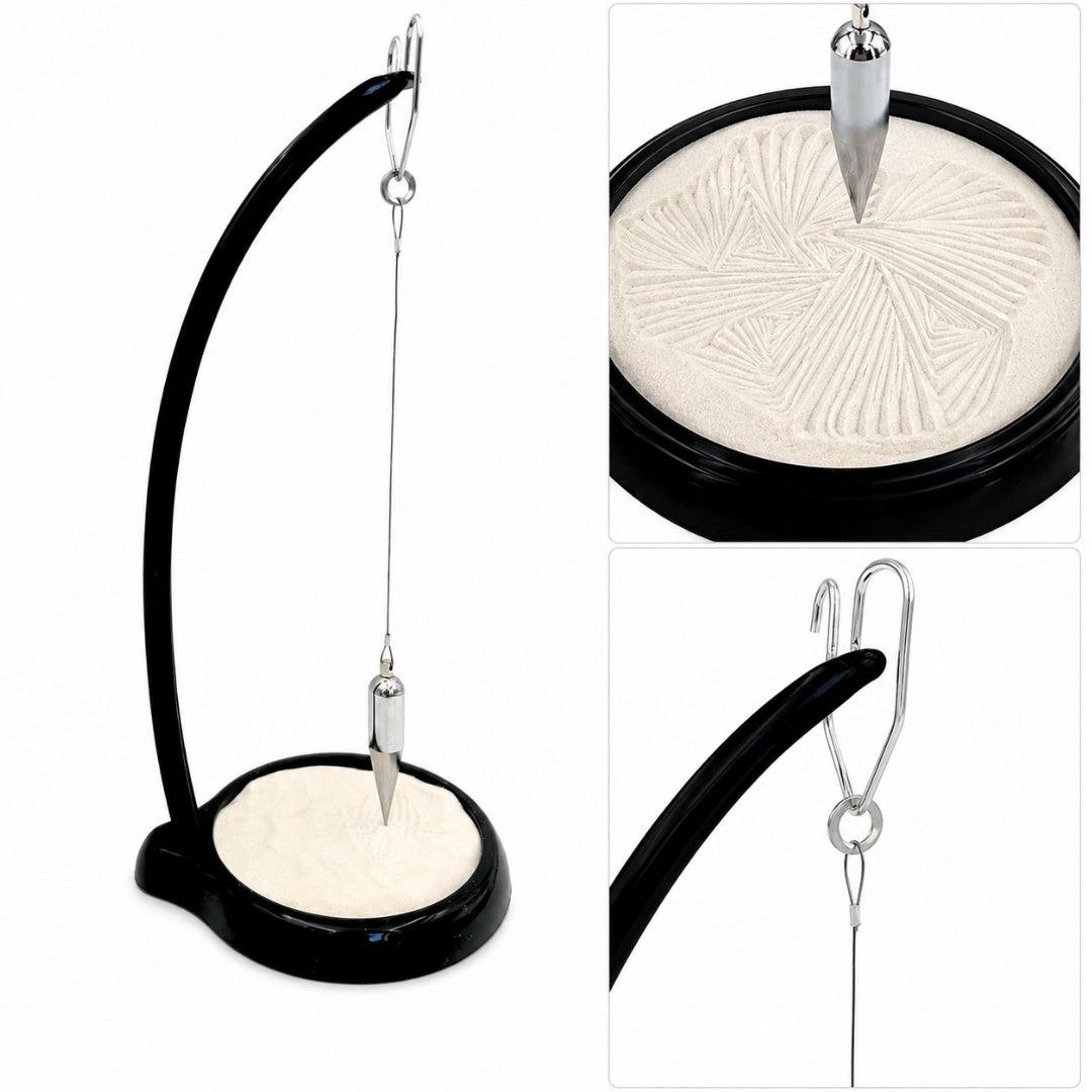 Zandpendel Sand Pendulum met gravure - inspirerende decoratie 38cm met kinetisch zand