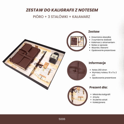 Exclusieve kalligrafieset met notitieboek