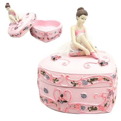 Muziekdoosje ballerina hart Het Zwanenmeer met mogelijkheid tot personalisatie met gravure, roze, 12,5 cm, ideaal cadeau voor verjaardag of jubileum