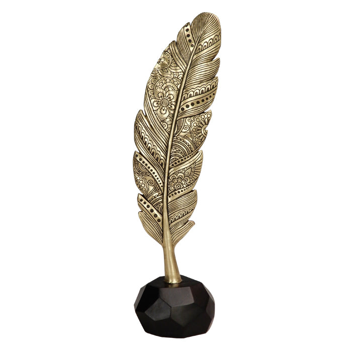 Gouden decoratieve veer 30,7 cm met mogelijkheid tot graveren