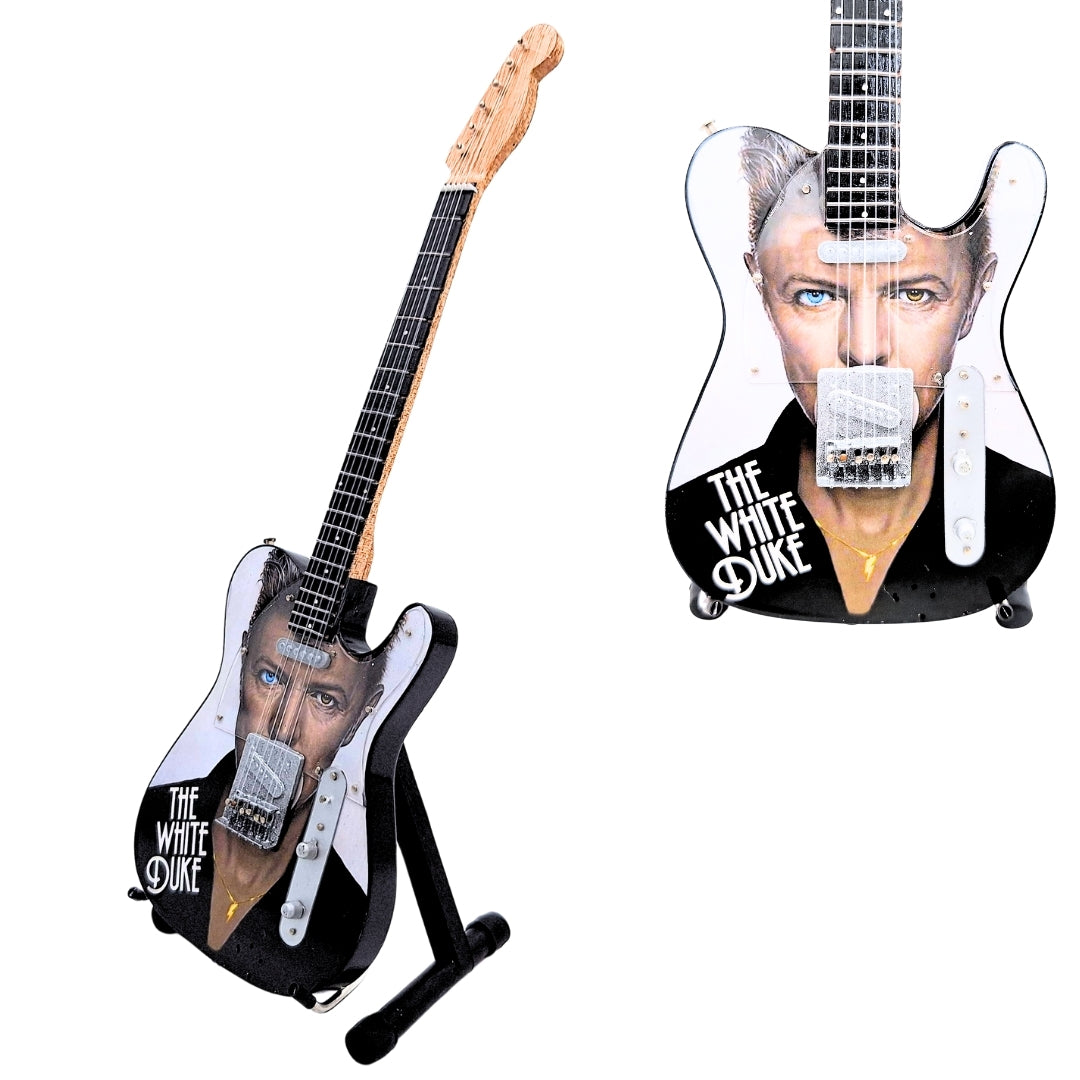 Mini-verzamelaarsgitaar David Bowie MGT-8976 met gravure