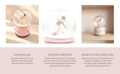 Dansende ballerina in glazen bol 12cm met mogelijkheid tot personalisatie van de gravure - elegante pastelkleurige decoratie als cadeau voor balletliefhebbers, gemaakt van polyresin en glas