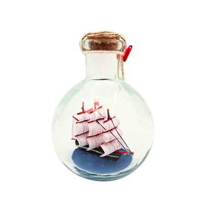 Schip in fles Rafandynka met mogelijkheid tot personalisatie met gravure – klassieke maritieme decoratie van 8,5 cm als cadeau voor een zeilliefhebber