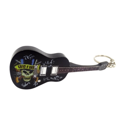 Mini-gitaarsleutelhanger in Guns N' Roses-stijl met mogelijkheid tot personalisatie met gravure