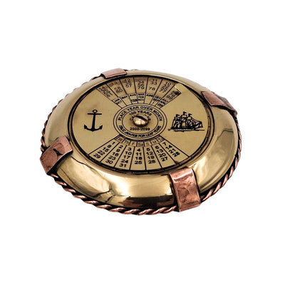 Elegante messing maritieme kalender met mogelijkheid tot personalisatie door gravure
