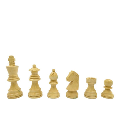 Houten schaakspel 40x40 cm met gravure - Opvouwbaar schaakbord van Indisch palissander in bruin-beige kleur