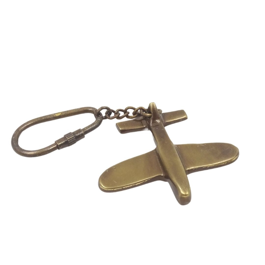 Sleutelhanger vliegtuig van aluminium N-3480B, personaliseerbaar met gravure