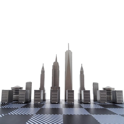 New York Skyline schaakset met gravure van roestvrij staal