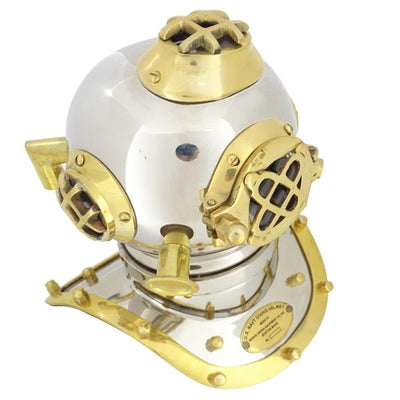 Messing duikhelm US Navy Mark IV met mogelijkheid tot personalisatie met gravure - ideaal cadeau voor elke gelegenheid, hoogte 20 cm, maritieme replica DIVER - DH93