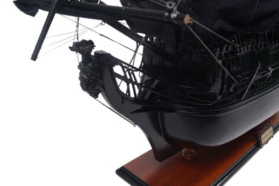 Model van het piratenschip Black Pearl BP80R met personaliseerbare gravure, lengte 89 cm, exclusief cadeau voor elke gelegenheid, kunstambacht, houten standaard