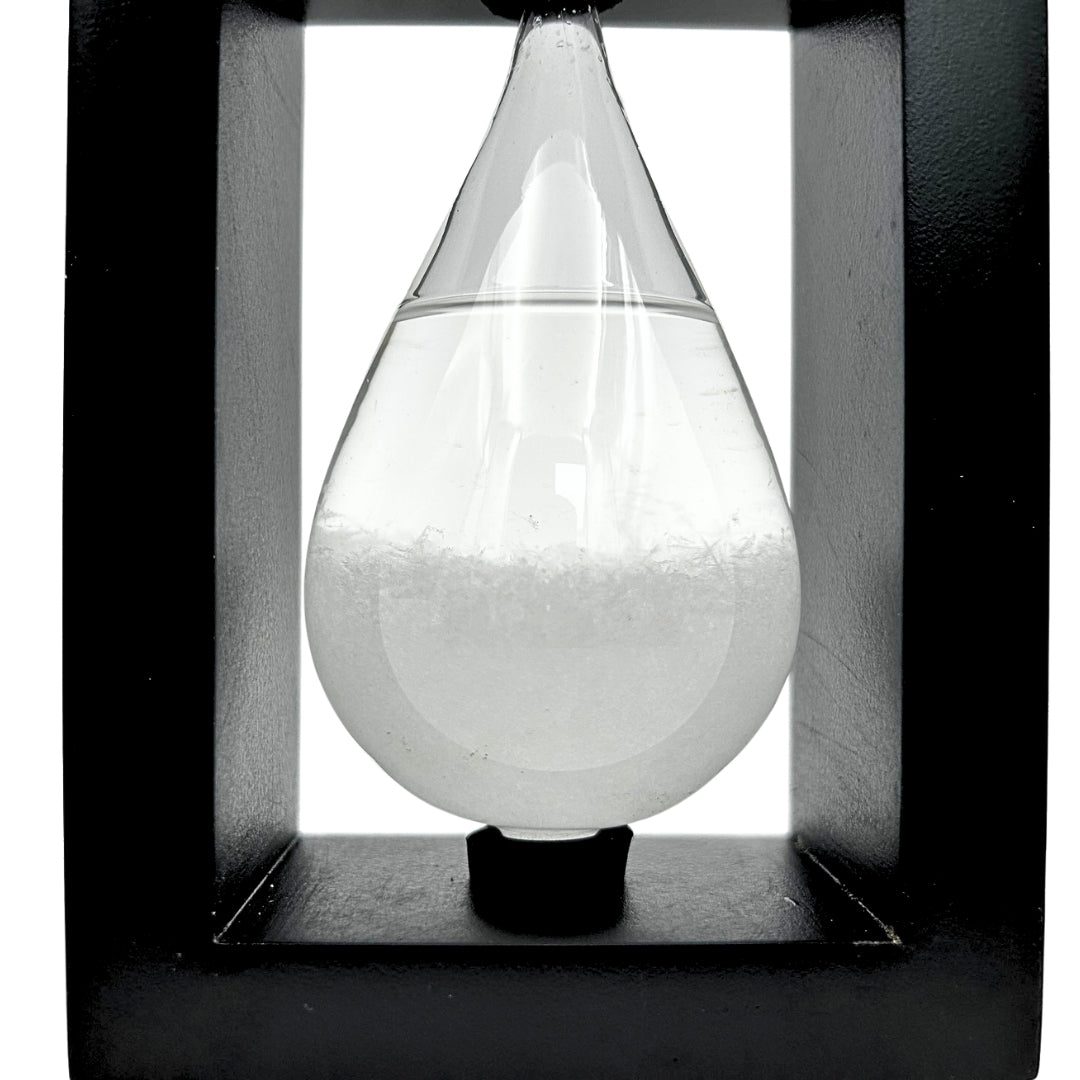FitzRoy-stormbarometer in houten omlijsting - druppel Storm Glass met mogelijkheid tot personalisatie met gravure - ideaal cadeau voor elke gelegenheid - elegant weerstation in moderne stijl met kristallen die reageren op weersveranderingen
