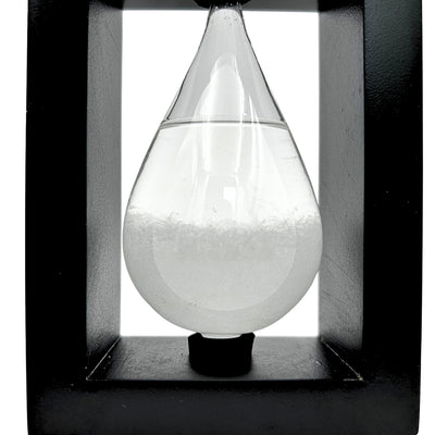 FitzRoy-stormbarometer in houten omlijsting - druppel Storm Glass met mogelijkheid tot personalisatie met gravure - ideaal cadeau voor elke gelegenheid - elegant weerstation in moderne stijl met kristallen die reageren op weersveranderingen
