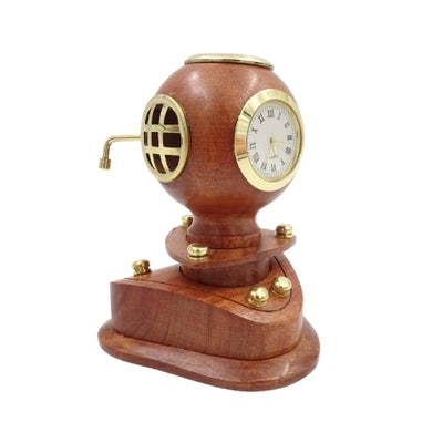 Kleine retro duikershelm met klok en personalisatie