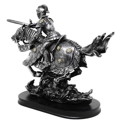 Beeldje ridder te paard 31cm – handbeschilderd polyresin met mogelijkheid tot personalisatie met gravure